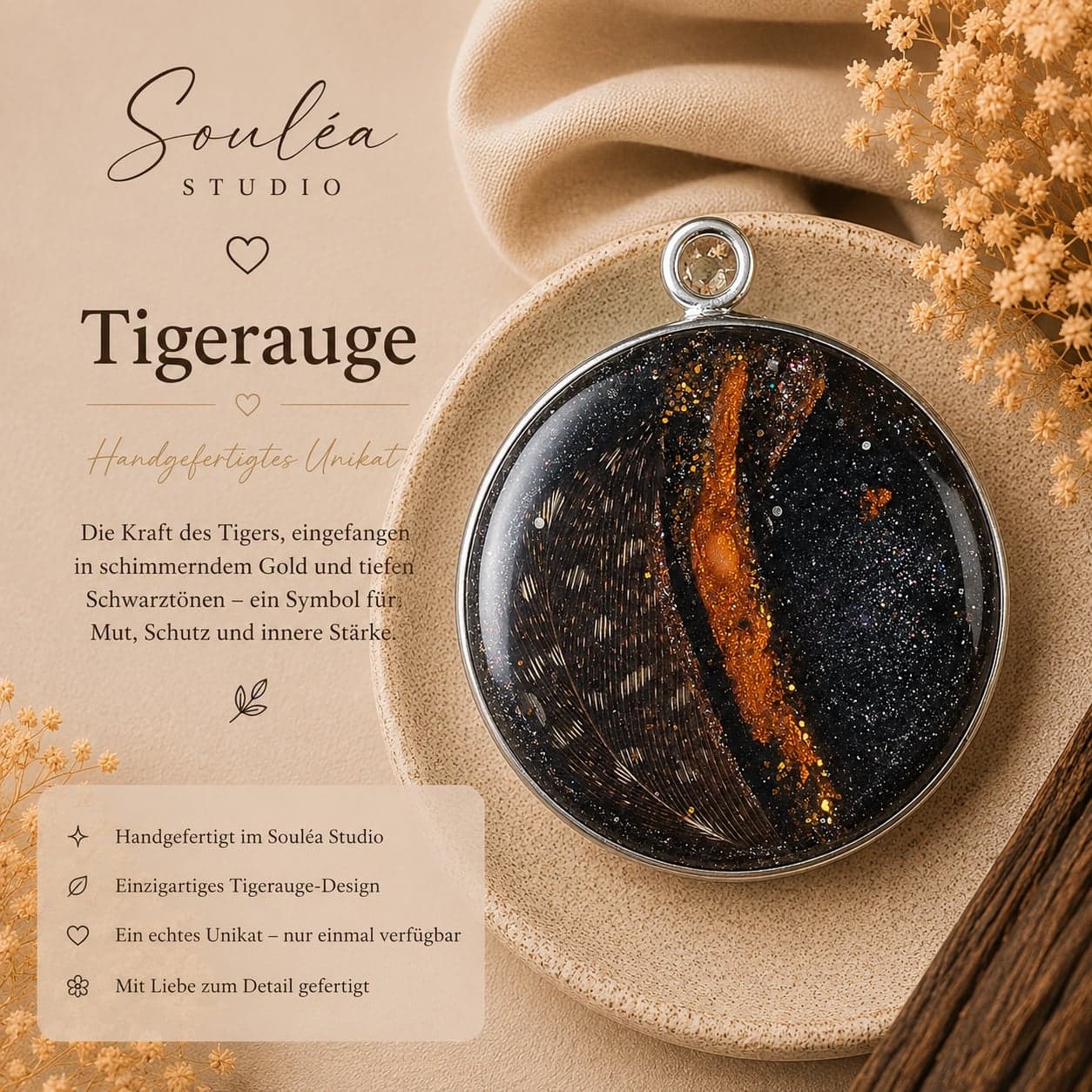 Tigerauge – Ein Schmuckstück voller Stärke, Intuition und geheimnisvoller Eleganz.