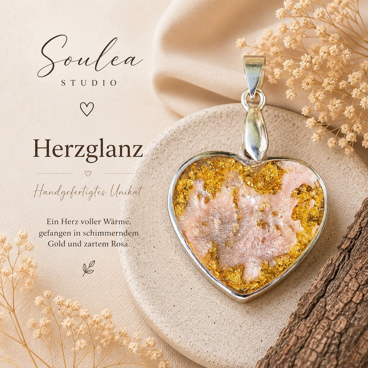 Roséglanz – Zartes Rosé und schimmerndes Gold vereint in einem einzigartigen Unikat.